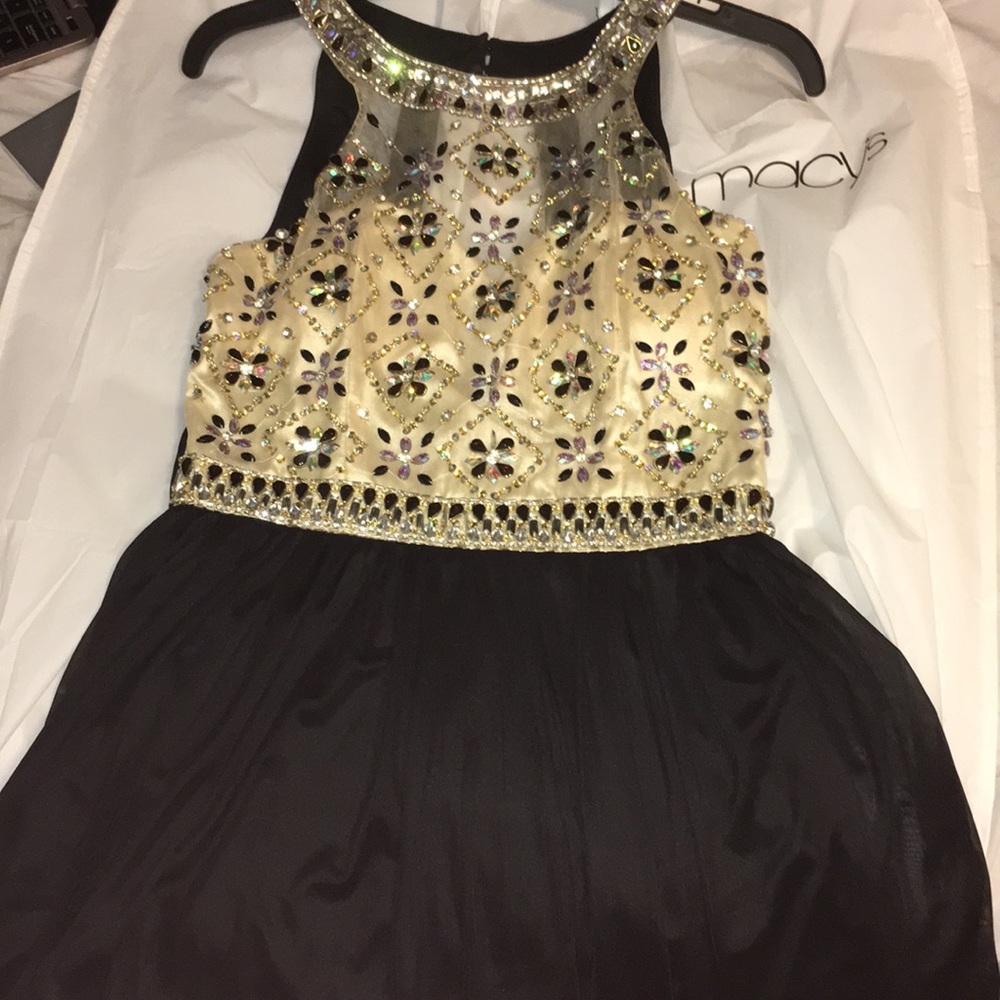 HOCO DRESS BLACK WITH SHEER FRONT